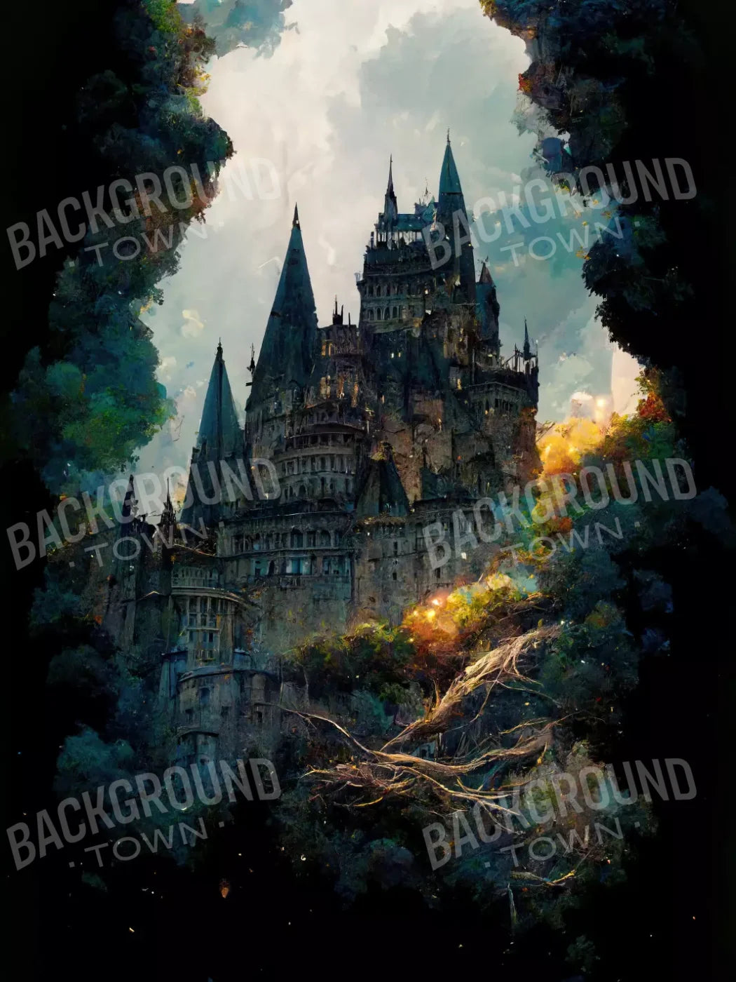 Wizard Castle 5X68 Fleece ( 60 X 80 Inch ) Backdrop