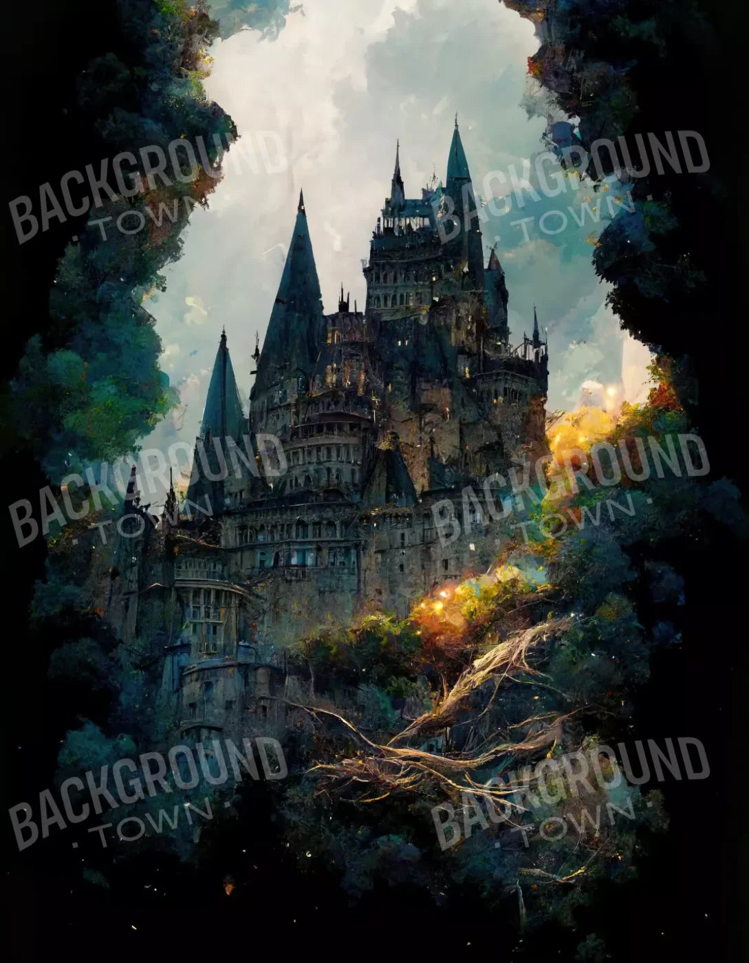 Wizard Castle 6X8 Fleece ( 72 X 96 Inch ) Backdrop