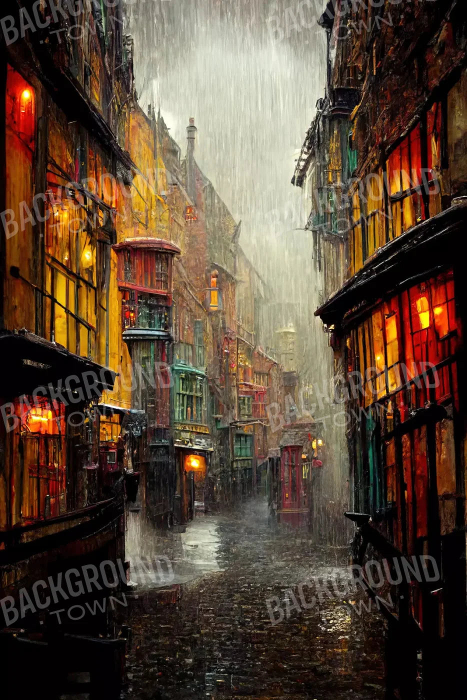 Wizard Rainy Alley 5X8 Ultracloth ( 60 X 96 Inch ) Backdrop