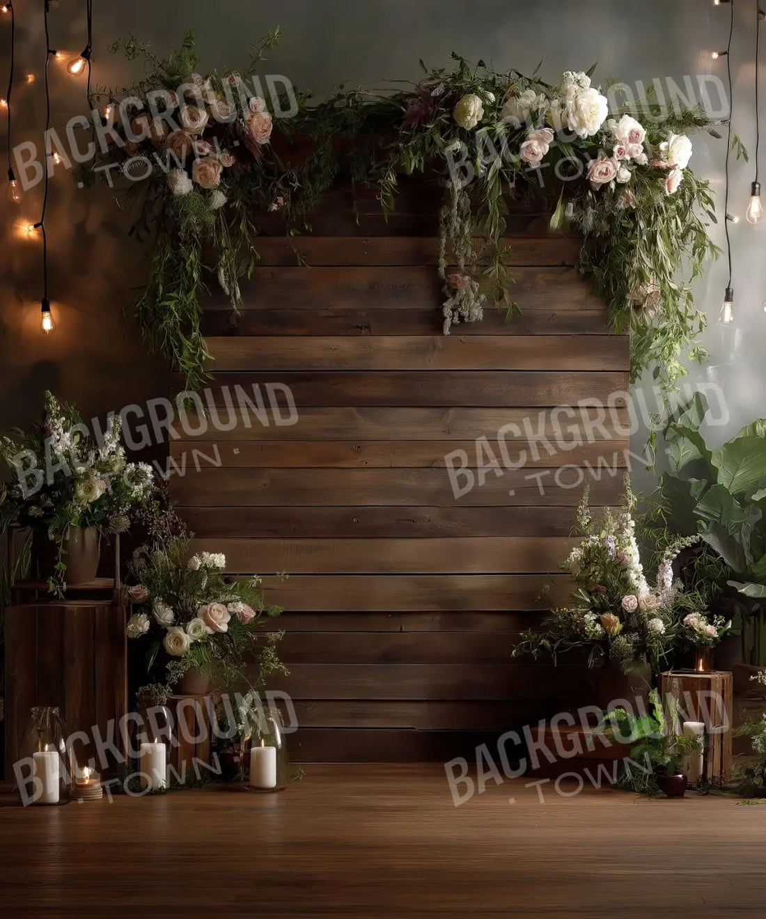 Wood and Floral Backdrop for Photography