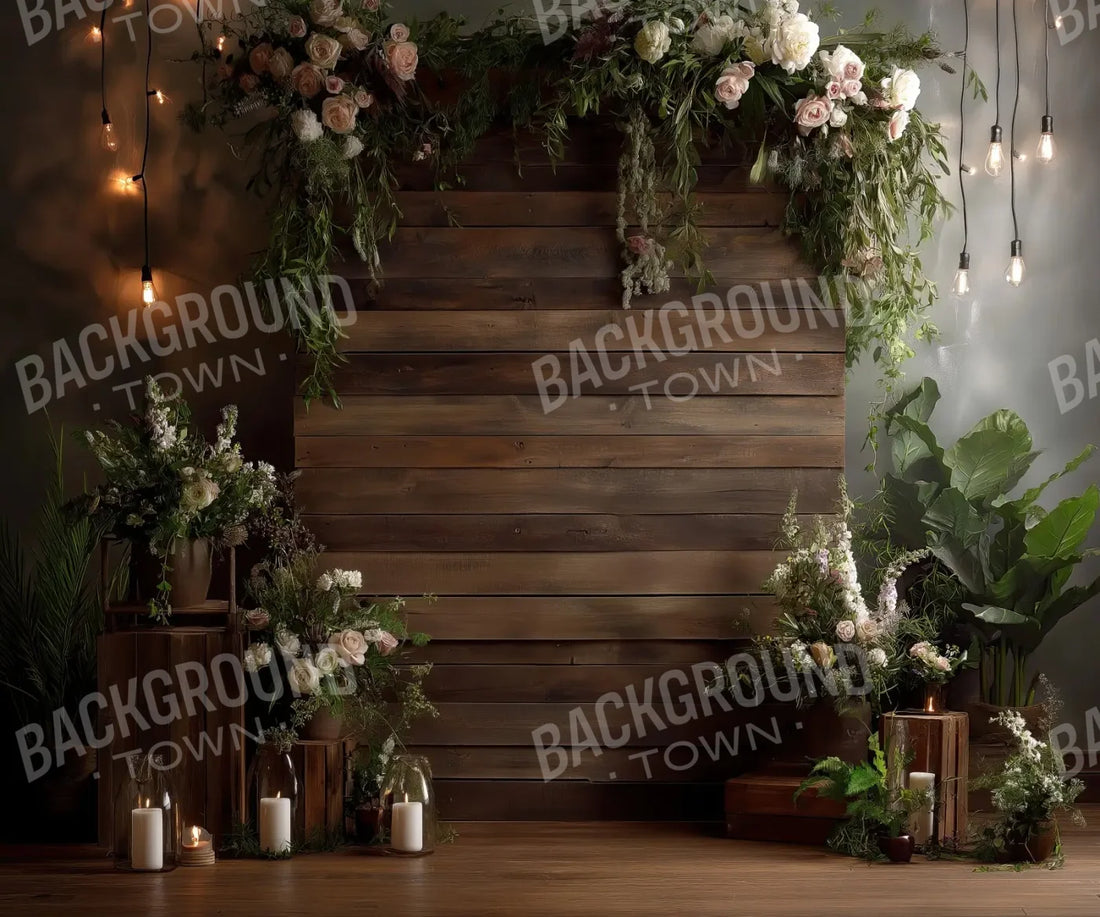 Wooden Wedding Setting 5’x4’2 Fleece (60 x 50 inch) Backdrop