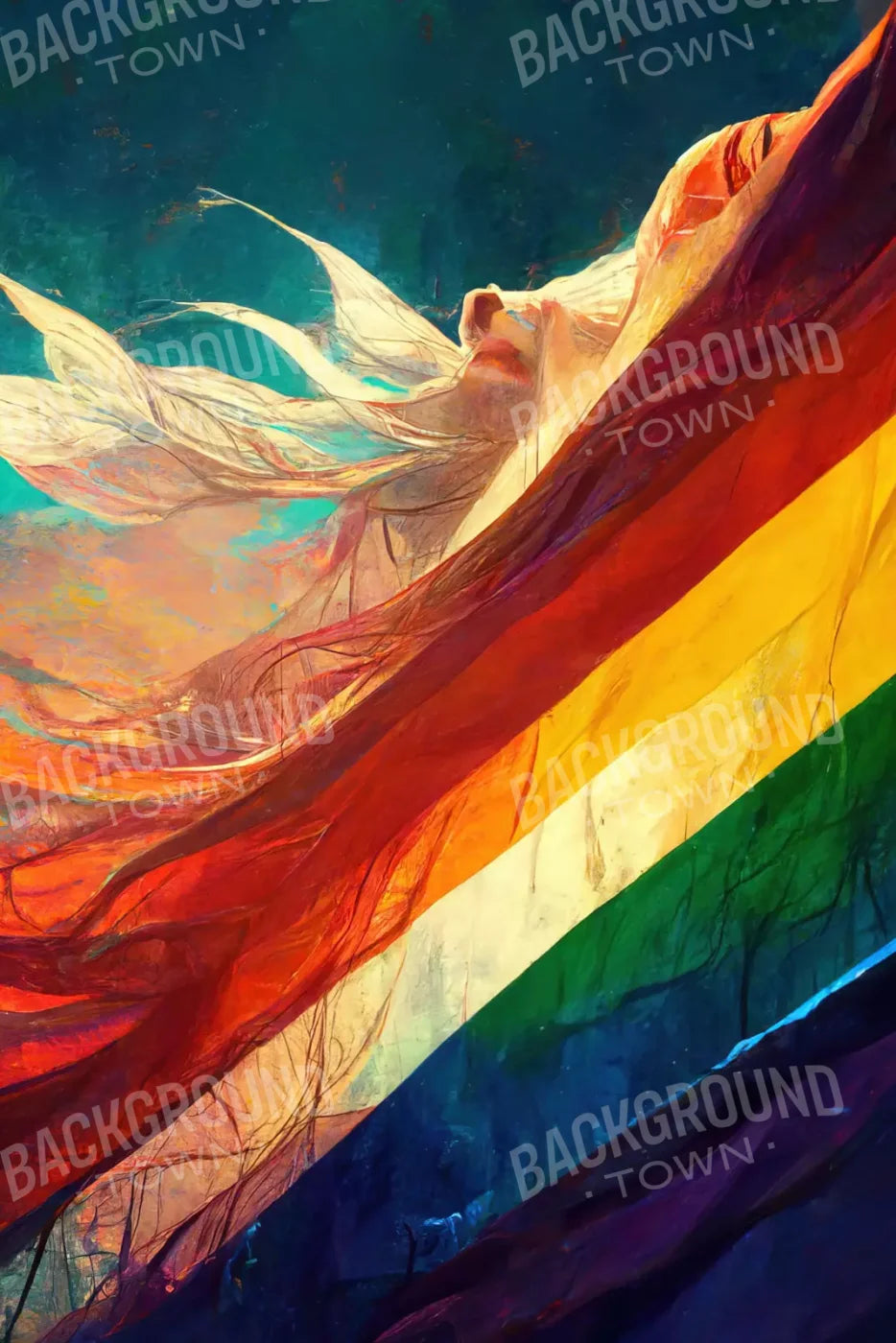 Waving Pride 5X8 Ultracloth ( 60 X 96 Inch ) Backdrop