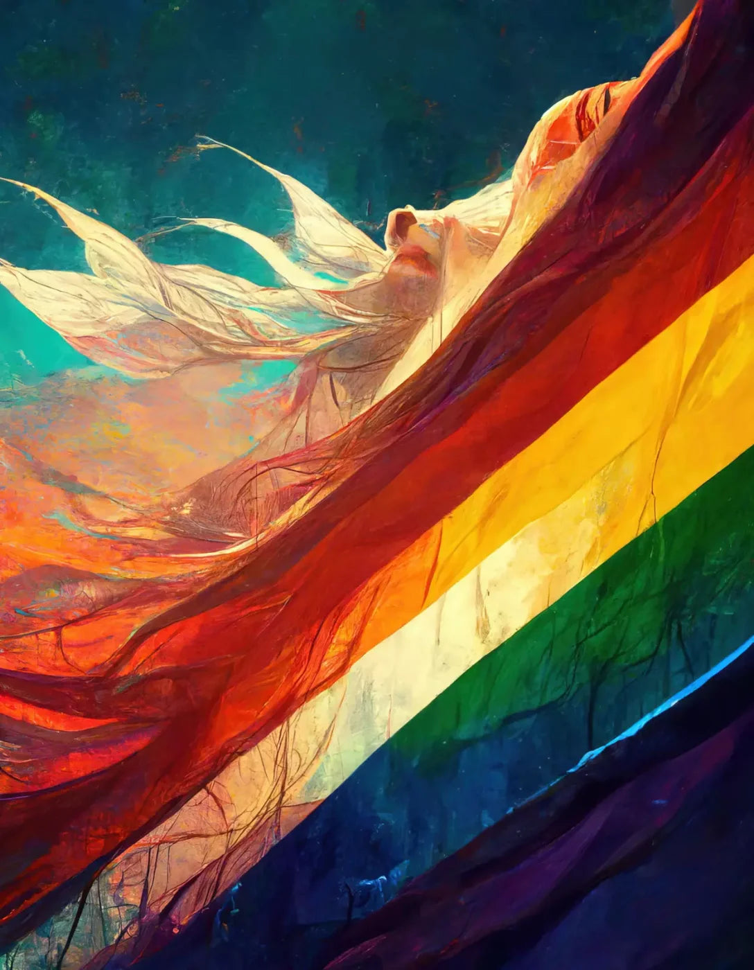 Waving Pride 6X8 Fleece ( 72 X 96 Inch ) Backdrop
