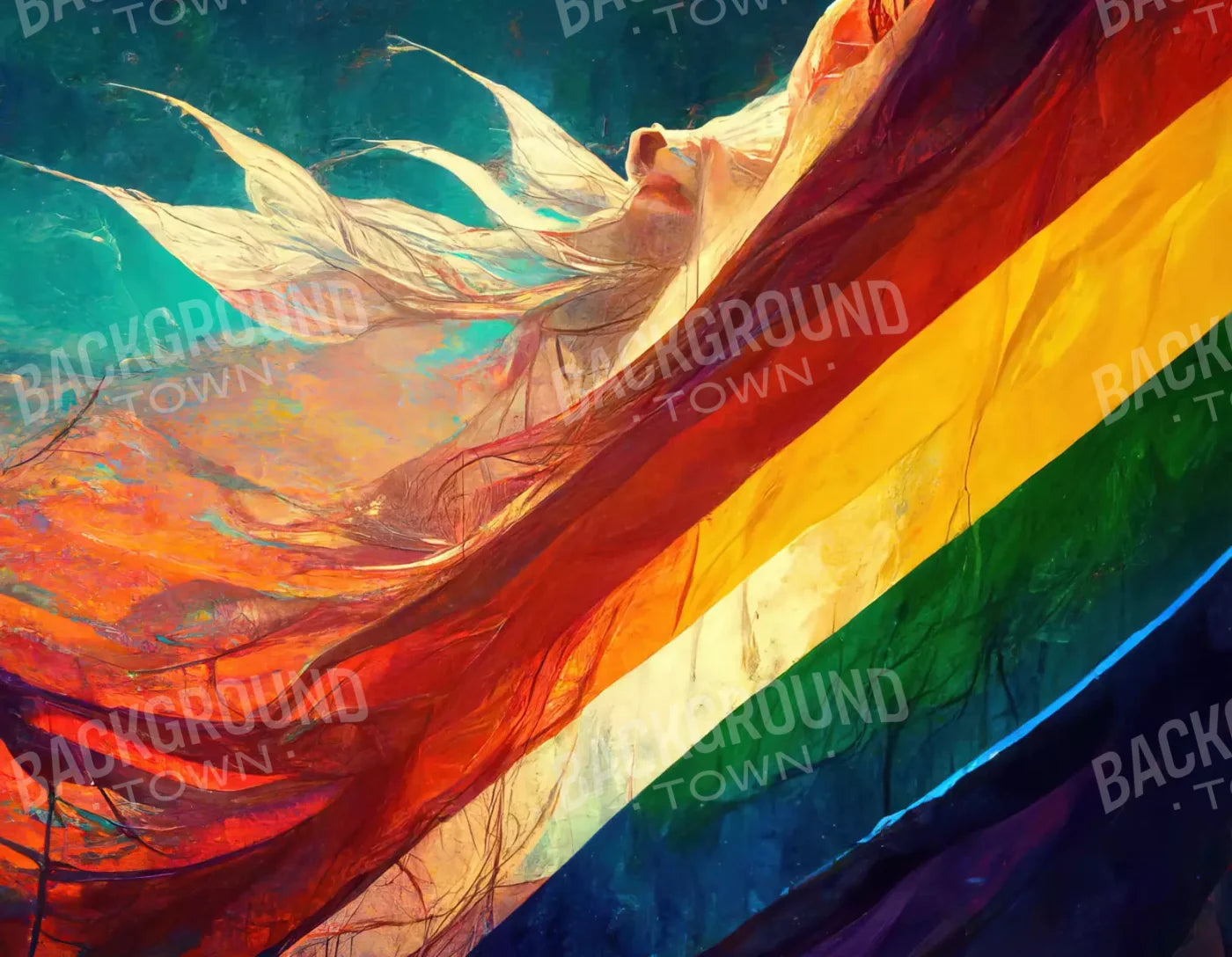 Waving Pride 8X6 Fleece ( 96 X 72 Inch ) Backdrop