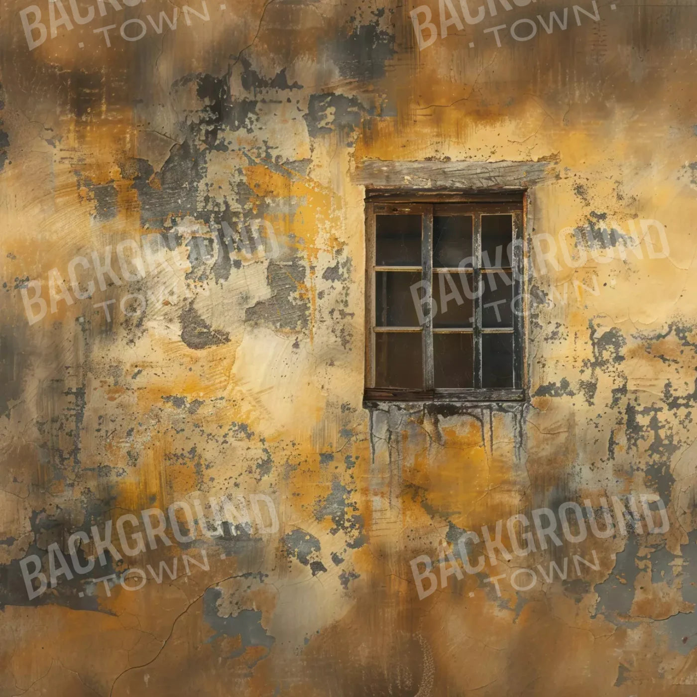 Yellow Cracked Wall 8’x8’ Fleece (96 x 96 inch) Backdrop