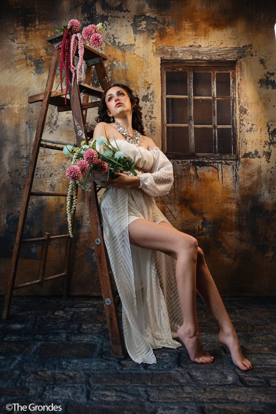 Yellow Cracked Wall Backdrop