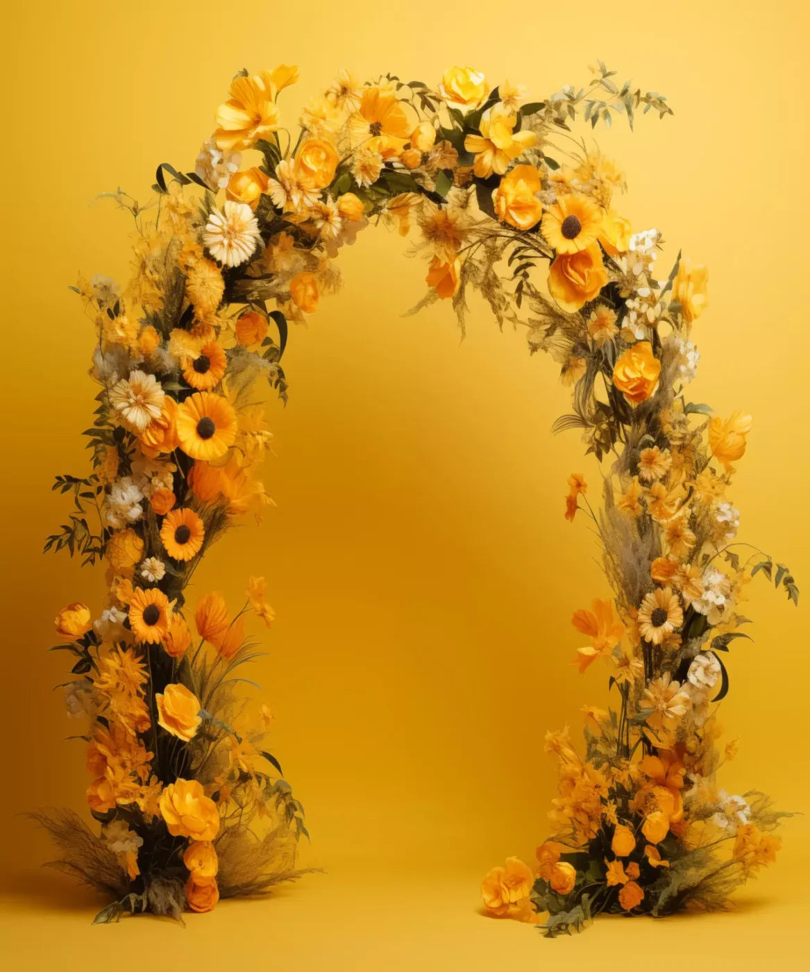 Yellow Studio Floral Arch 10’X12’ Ultracloth (120 X 144 Inch) Backdrop