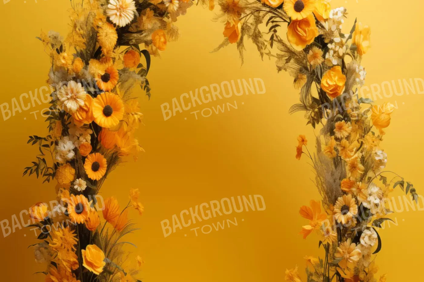 Yellow Studio Floral Arch 12’X8’ Ultracloth (144 X 96 Inch) Backdrop