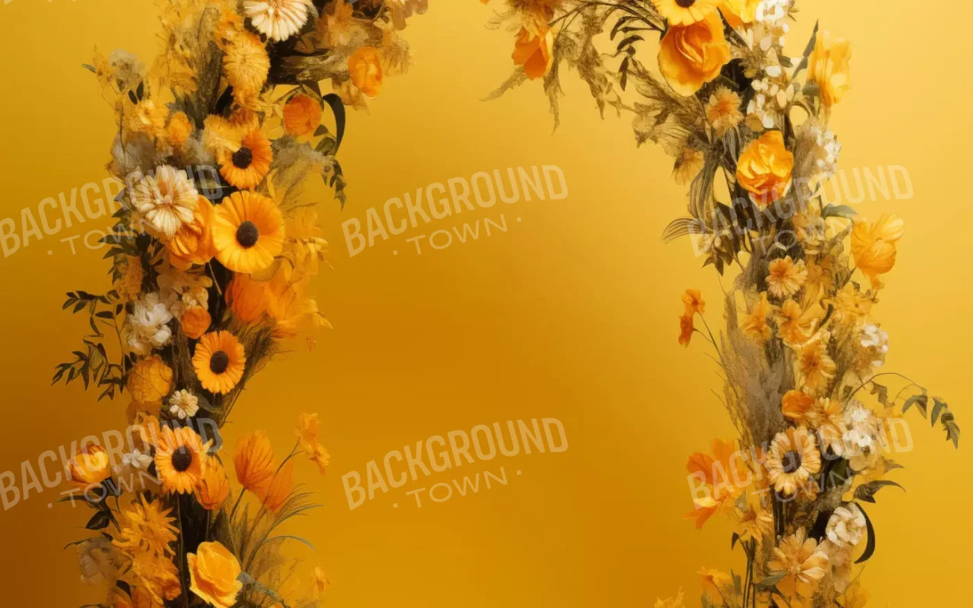 Yellow Studio Floral Arch 16’X10’ Ultracloth (192 X 120 Inch) Backdrop