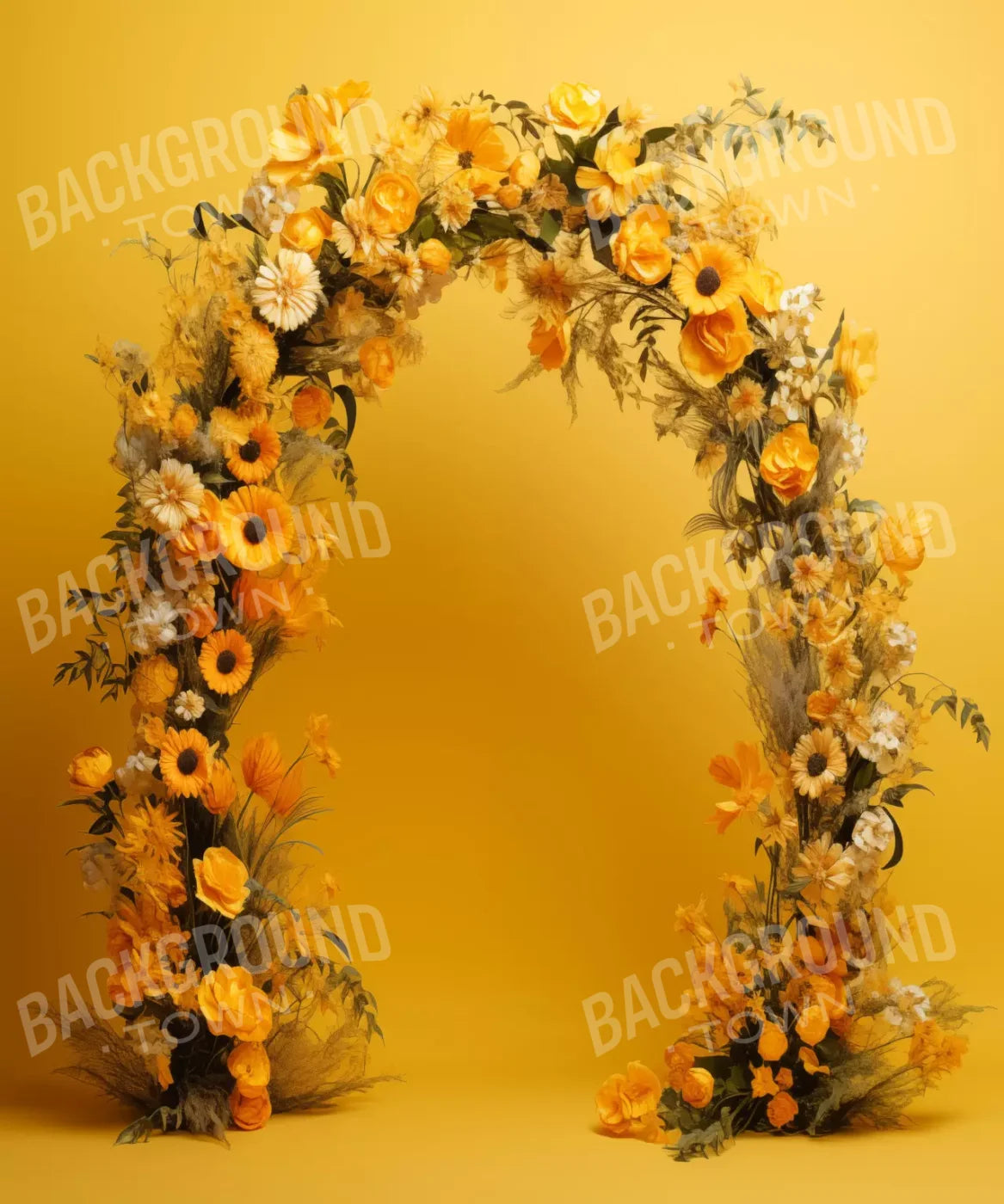Yellow Floral Backdrop for Photography