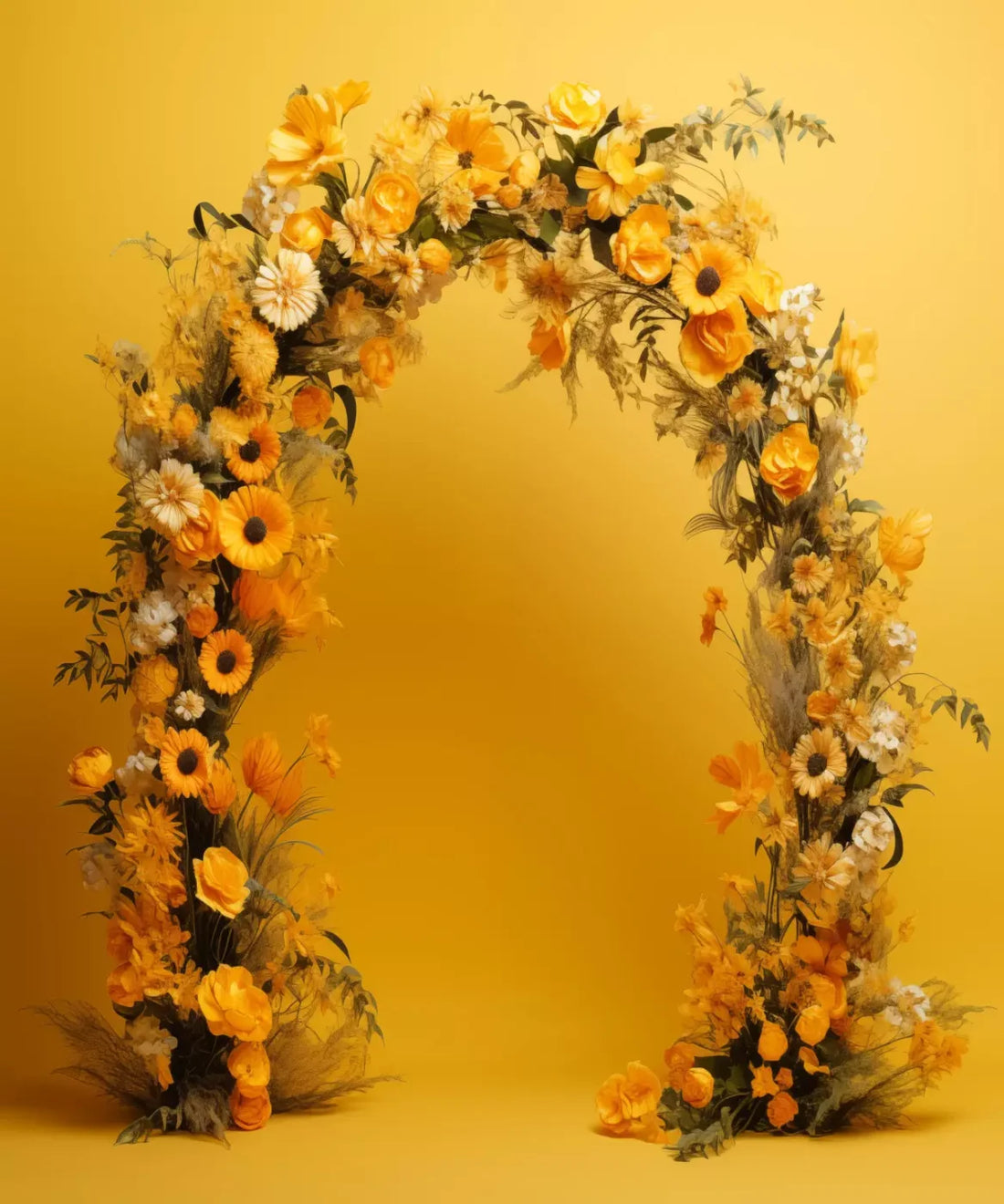 Yellow Floral Backdrop for Photography