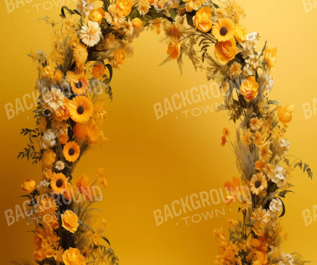 Yellow Studio Floral Arch 5’X4’2 Fleece (60 X 50 Inch) Backdrop