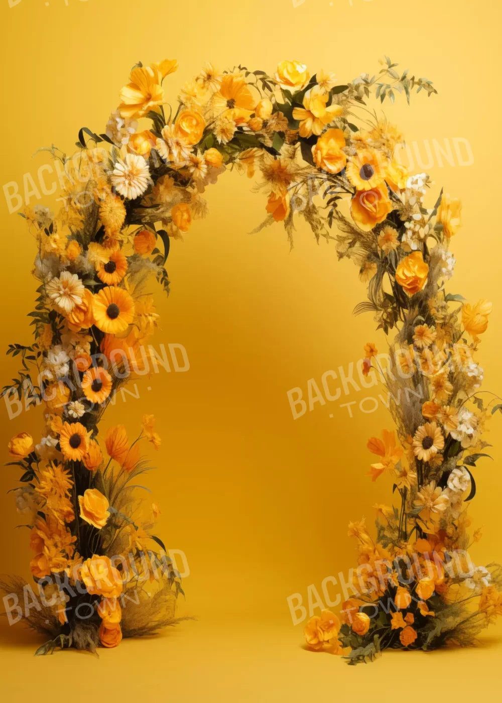 Yellow Studio Floral Arch 5’X7’ Ultracloth (60 X 84 Inch) Backdrop