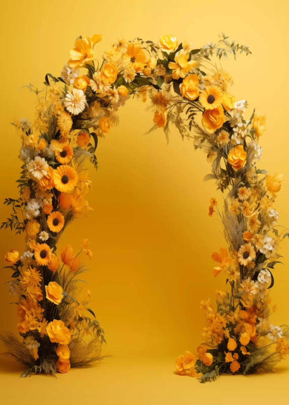 Yellow Studio Floral Arch 5’X7’ Ultracloth (60 X 84 Inch) Backdrop