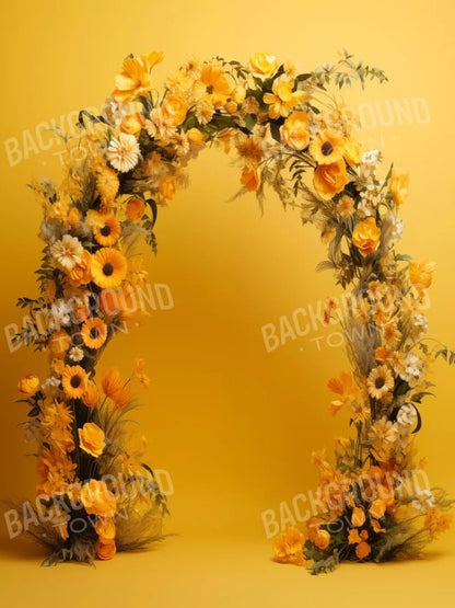 Yellow Studio Floral Arch 6’X8’ Fleece (72 X 96 Inch) Backdrop