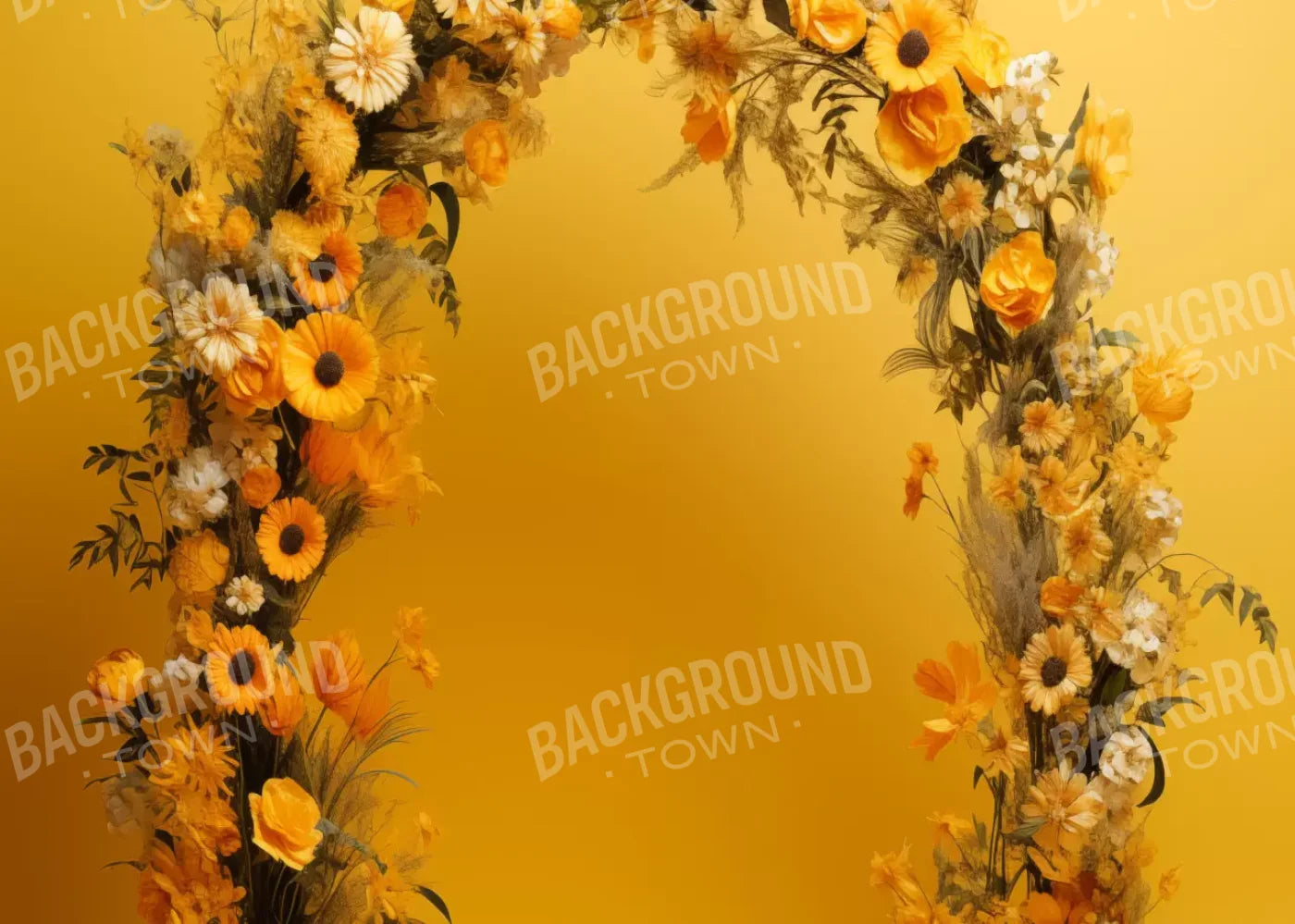 Yellow Studio Floral Arch 7’X5’ Ultracloth (84 X 60 Inch) Backdrop