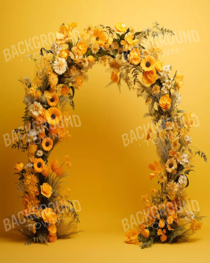 Yellow Studio Floral Arch 8’X10’ Fleece (96 X 120 Inch) Backdrop