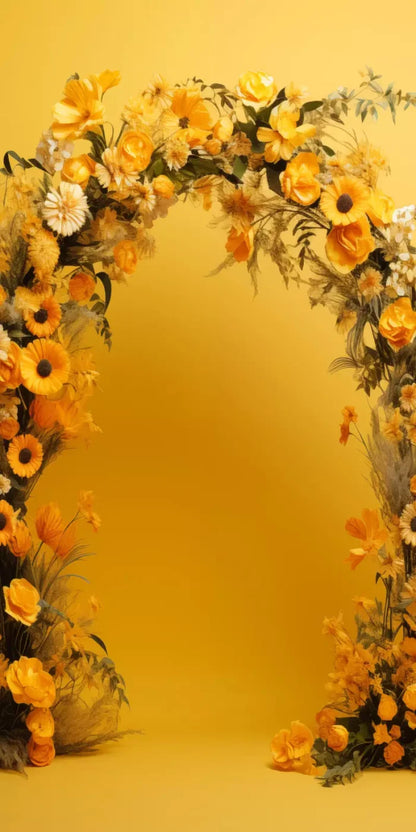 Yellow Studio Floral Arch Backdrop