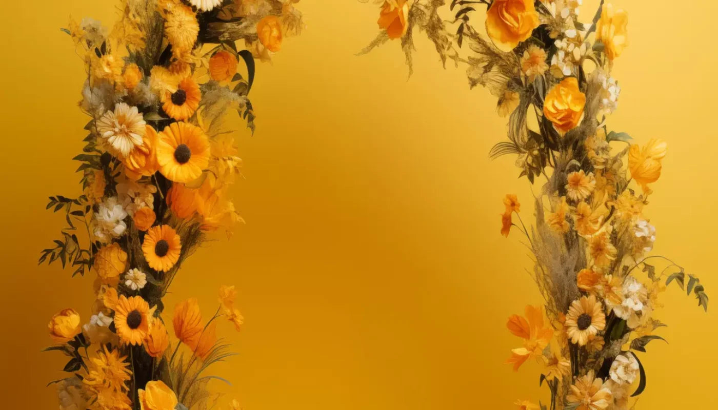 Yellow Studio Floral Arch 14’X8’ Ultracloth (168 X 96 Inch) Backdrop
