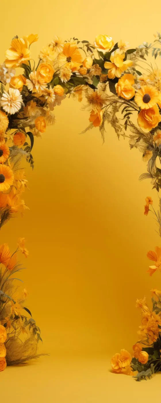 Yellow Studio Floral Arch Backdrop