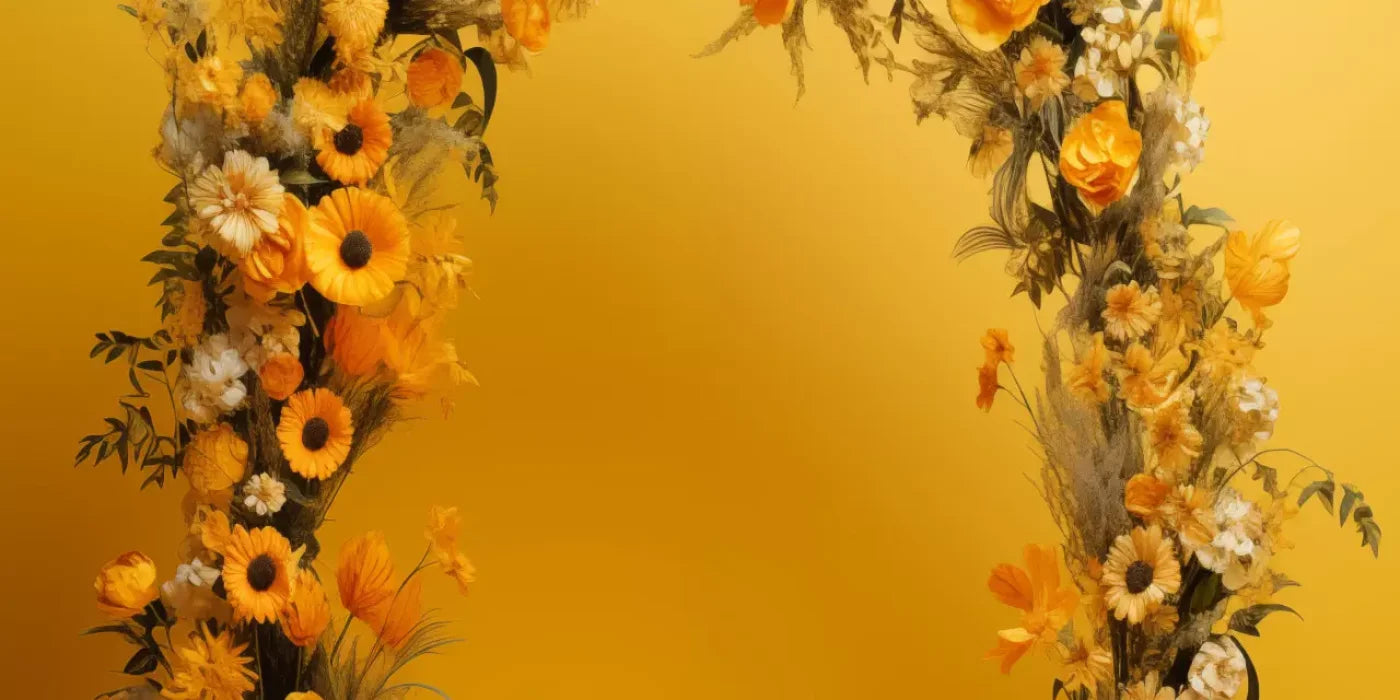 Yellow Studio Floral Arch Backdrop