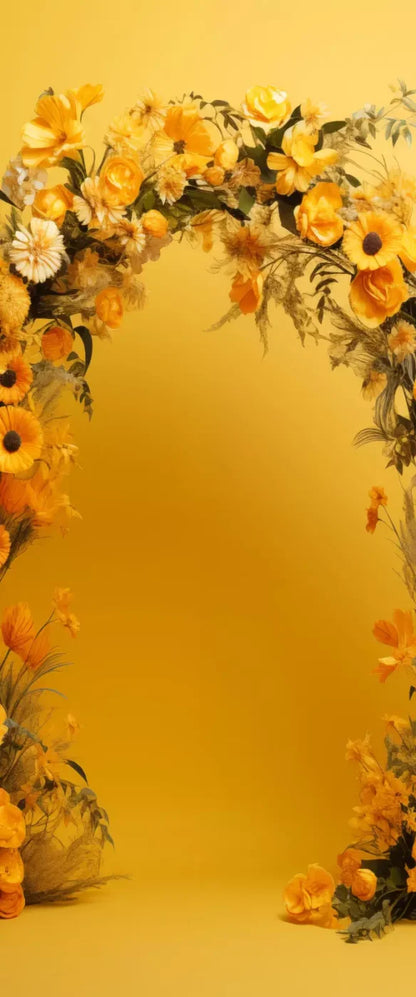 Yellow Studio Floral Arch Backdrop