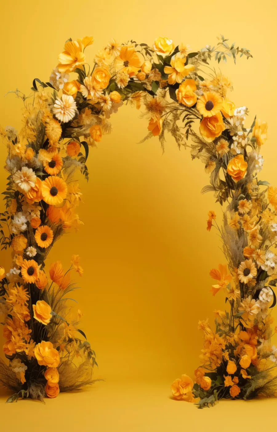 Yellow Studio Floral Arch 9’X14’ Ultracloth (108 X 168 Inch) Backdrop