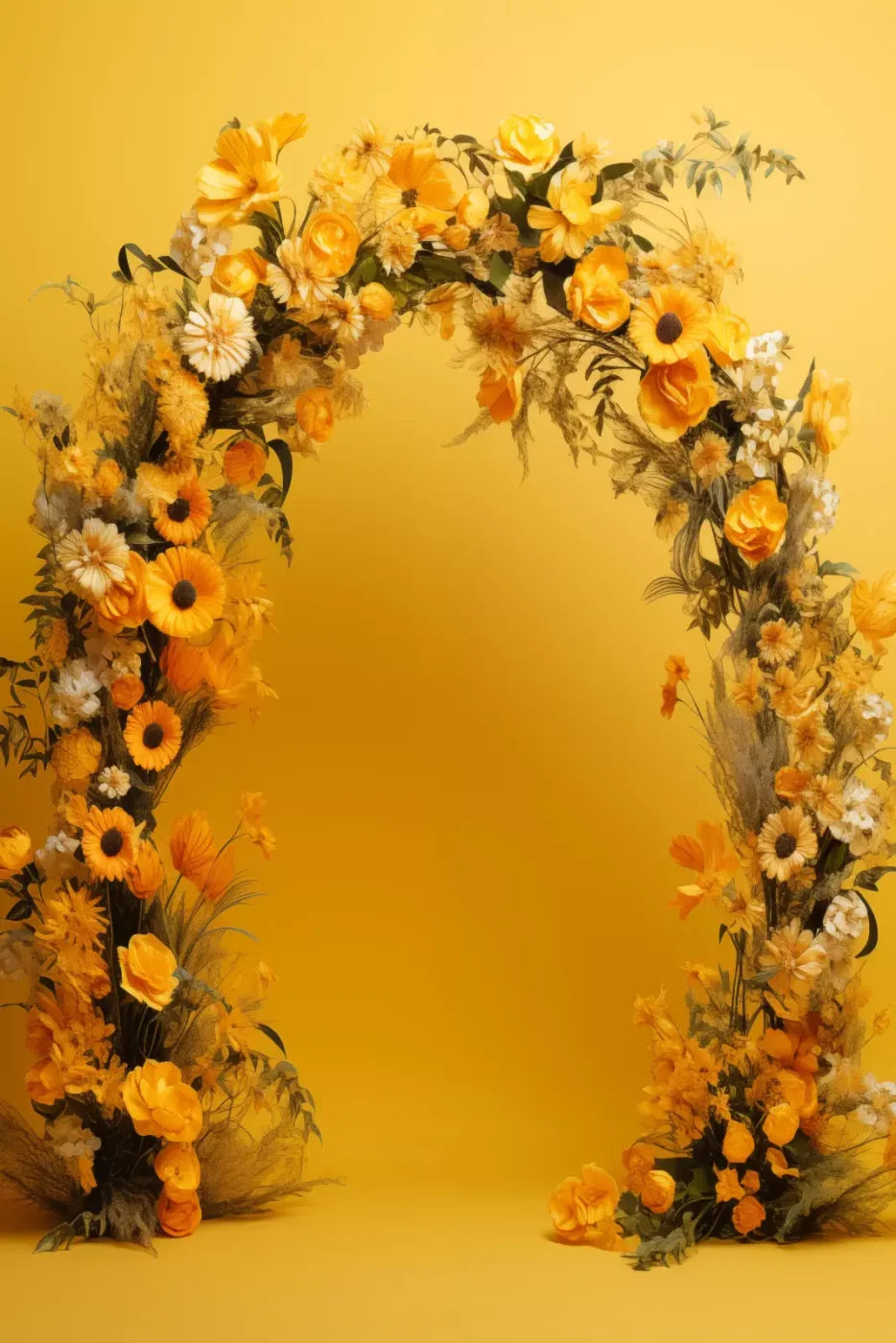 Yellow Studio Floral Arch Backdrop