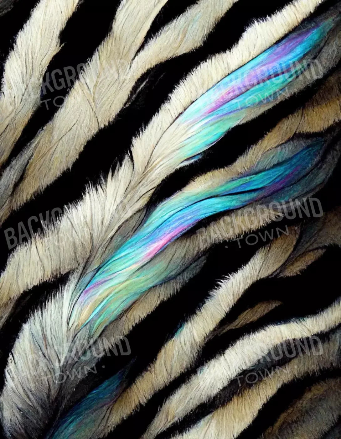 Zebra Fur 6X8 Fleece ( 72 X 96 Inch ) Backdrop